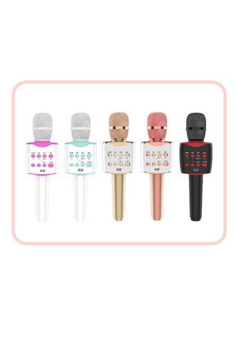 Soaiy MC7 Dinamik USB AUX Bluetooth Kablosuz El Mikrofonu Rose Gold