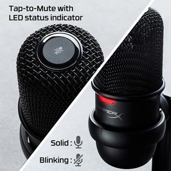 HyperX Solocast Profesyonel Condenser USB Type C Kablolu Yayıncı Oyuncu Masaüstü Mikrofonu Siyah