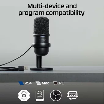 HyperX Solocast Profesyonel Condenser USB Type C Kablolu Yayıncı Oyuncu Masaüstü Mikrofonu Siyah