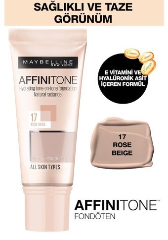 Maybelline New York Affinitone Rose Beige 17 Krem Tüp Fondöten 30 ml