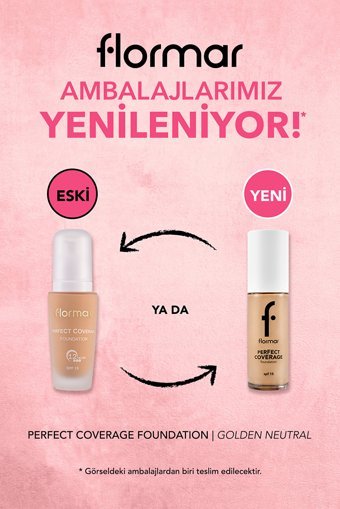 Flormar Perfect Coverage Golden Neutral 121 Güneş Koruyuculu Likit Şişe Fondöten 30 ml