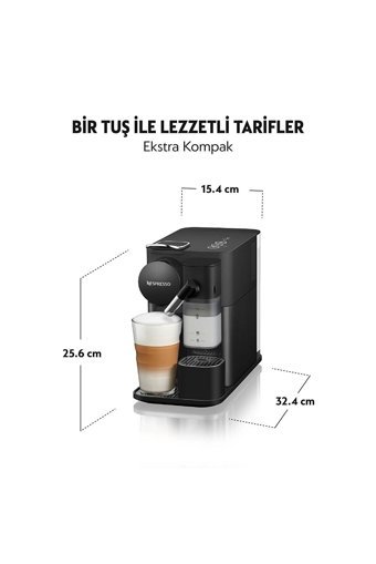 Nespresso F121 Lattissima One Black 2300 W 1.9 lt Kapasiteli Süt Köpürtücülü Espresso Kapsül Kahve Makinesi