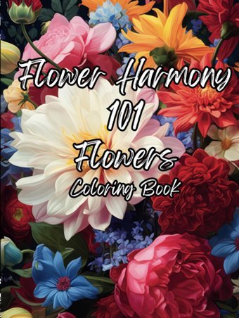 Flower Harmony:101 Flowers Coloring Book For All Ages - Relaxing Patterns With Fascinating Flower Factsenchanting Blossomsexplore 101 Fascinating Embrace The Art Of Nature'S Beauty! Pages, Adventure Ink Independently Publıshed