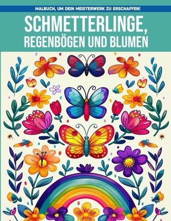 Schmetterlinge, Regenbögen Und Blumen Malbücher Für Erwachseneschmetterlinge, Regenbogen Und Blumen Erwachsene Tier Malvorlagen Für Frauen Zur Entspannung Hoff, Joshua Independently Publıshed