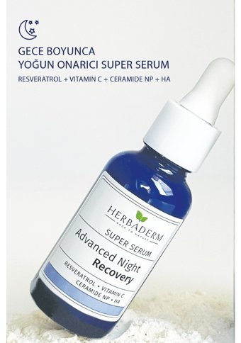 Herbaderm Advanced Night Recovery C Vitaminli Canlandırıcı Kırışıklık Karşıtı Jel Yüz Serumu 30 ml