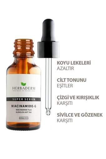 Herbaderm Niacinamide-G Yaşlanma Kırışıklık Karşıtı Jel Yüz Serumu 30 ml