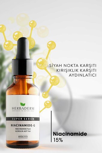 Herbaderm Niacinamide-G Yaşlanma Kırışıklık Karşıtı Jel Yüz Serumu 30 ml