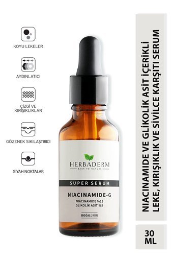 Herbaderm Niacinamide-G Yaşlanma Kırışıklık Karşıtı Jel Yüz Serumu 30 ml