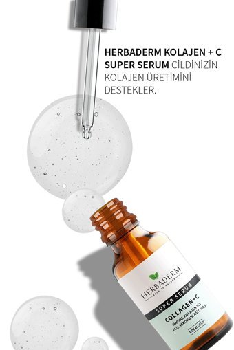 Herbaderm Super C Vitaminli Kolajenli Yaşlanma Kırışıklık Karşıtı Jel Yüz Serumu 30 ml