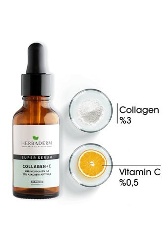 Herbaderm Super C Vitaminli Kolajenli Yaşlanma Kırışıklık Karşıtı Jel Yüz Serumu 30 ml