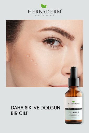 Herbaderm Super C Vitaminli Kolajenli Yaşlanma Kırışıklık Karşıtı Jel Yüz Serumu 30 ml