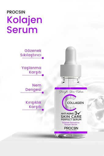 Procsın Kolajenli Canlandırıcı Yaşlanma Kırışıklık Karşıtı Jel Yüz Serumu 20 ml