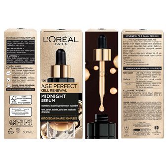 L'Oreal Parıs Midnight Kolajenli Retinollü Canlandırıcı Yaşlanma Kırışıklık Karşıtı Yağ Yüz Serumu 30 ml