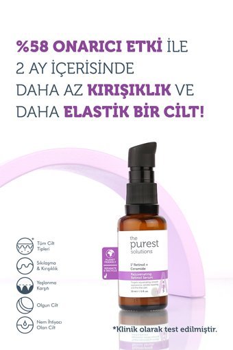 The Purest Solutıons Rejuvenating Retinollü Canlandırıcı Yaşlanma Kırışıklık Karşıtı Jel Yüz Serumu 30 ml