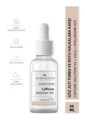 Herbaderm Caffeine Solution Canlandırıcı Yaşlanma Kırışıklık Karşıtı Jel Yüz Serumu 30 ml