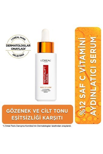 L'Oreal Parıs Revitalift Clinical C Vitaminli Yüz Dolgunlaştıran Canlandırıcı Yaşlanma Kırışıklık Karşıtı Jel Yüz Serumu 30 ml