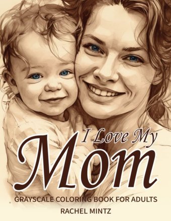 I Love My Mom - Grayscale Coloring Book For Adultsbeautiful Mother Love, Realistic Portraits Of Motherhood Moments With Babies & Toddlers, Mother'S Day Appreciation Mintz, Rachel Independently Publıshed