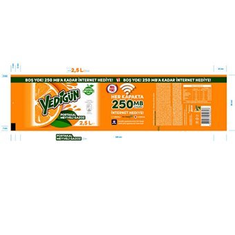 Yedigün Portakallı Pet Gazoz 2.5 lt