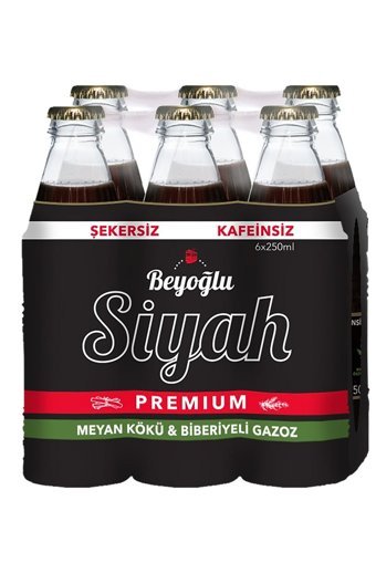 Beyoğlu Premium Meyan Kökü ve Biberiyeli Şişe Gazoz 6 Adet 250 ml