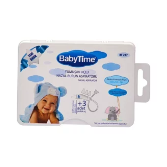 Baby Time BT217 Beyaz Nazal Burun Aspiratörü Seti+Yedek Uç 3'lü