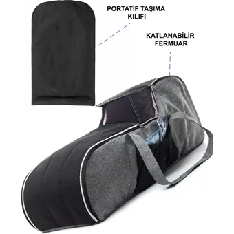 Tangmoda 12 kg Kapasiteli Taşıma Askılı Puset Gümüş Siyah