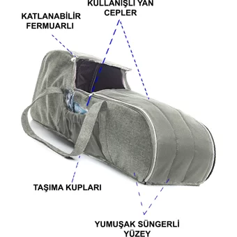 Tangmoda 12 kg Kapasiteli Taşıma Askılı Puset Gri