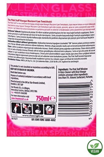 Mucizevi Vinegar Cam Temizleyici Sprey 750 ml