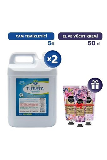 Eyüp Sabri Tuncer Turmepa Cam Temizleyici Sıvı 2x5 lt + El Vücut Kremi Seti 3x50 ml