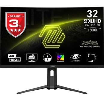 Msi Mag 321CUP 160 Hz 1 ms 31.5 inç UHD VA Freesync 3840 x 2160 px 4K Oyuncu Monitör