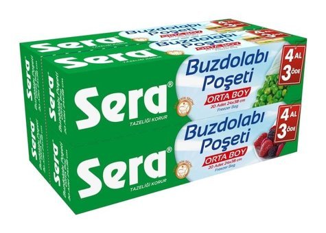 Sera Orta Buzdolabı Poşeti 4x20'li