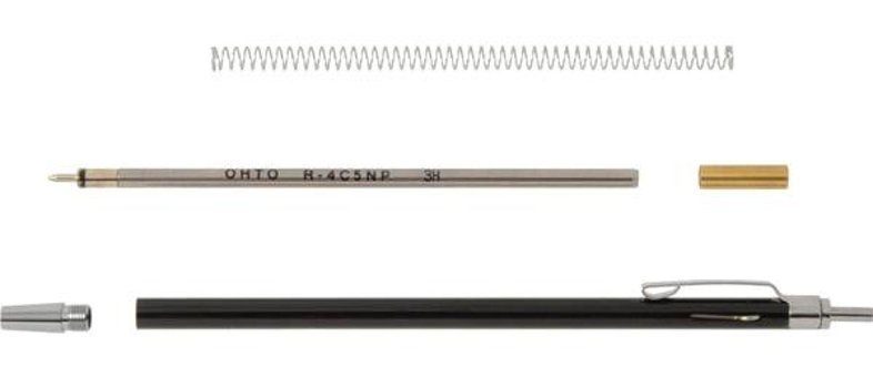 Ohto Nbp-505Mn Alüminyum Tek Renkli 0.5 mm İğne Uçlu Mini Siyah Tükenmez Kalem