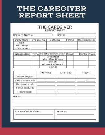 The Caregiver Report Sheet: Daily Log Book For Assisted Living Patients, Caregiver Daily Log Book, Medical Records Organizer. Caregiver, Erbı Independently Publıshed