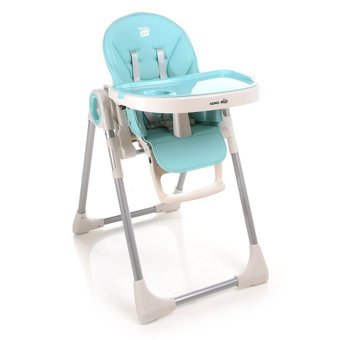 Baby Plus Mama Mia Emniyet Kemerli 20 kg Kapasiteli Tekerleksiz Tepsili Oturaklı Katlanır Mama Sandalyesi Açık Mavi