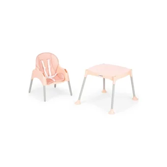 Baby Door Flora 3 in 1 Emniyet Kemerli 15 kg Kapasiteli Tekerleksiz Tepsili Oturaklı Portatif Mama Sandalyesi Açık Pembe