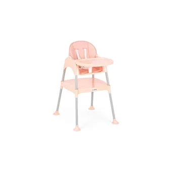 Baby Door Flora 3 in 1 Emniyet Kemerli 15 kg Kapasiteli Tekerleksiz Tepsili Oturaklı Portatif Mama Sandalyesi Açık Pembe