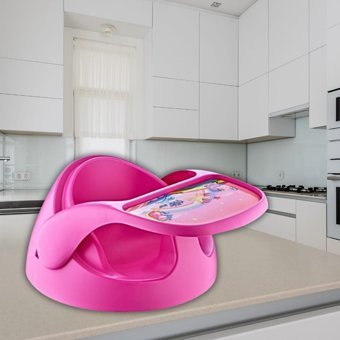 Ayvella 20 kg Kapasiteli Tekerleksiz Tepsili Portatif Mama Sandalyesi Pembe