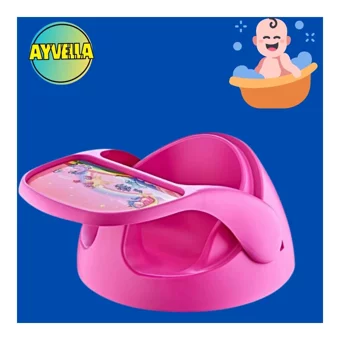 Ayvella 20 kg Kapasiteli Tekerleksiz Tepsili Portatif Mama Sandalyesi Pembe