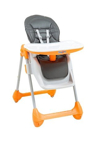 Baby2Go 23710 Lüx Prag Alüminyum Emniyet Kemerli 20 kg Kapasiteli Tekerlekli Sandalye Üstü Tepsili Oturaklı Katlanır Mama Sandalyesi Sarı