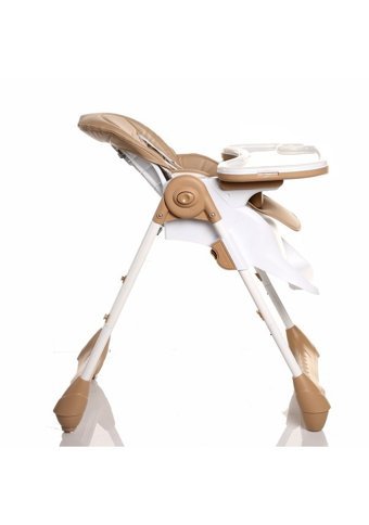 Baby Plus Mama Mia Emniyet Kemerli 15 kg Kapasiteli Tekerlekli Tepsili Oturaklı Katlanır Mama Sandalyesi Kahverengi