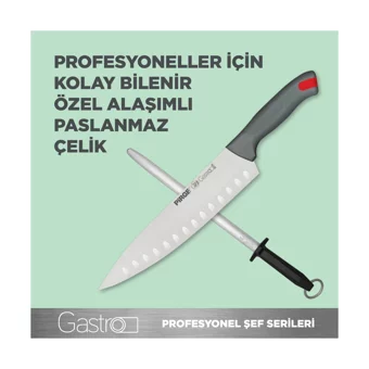 Pirge Gastro Çelik Tırtıklı Plastik Bıçak 17.5 cm