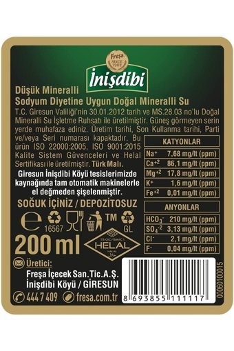 Freşa Inişdibi Maden Suyu 24'lü 200 ml