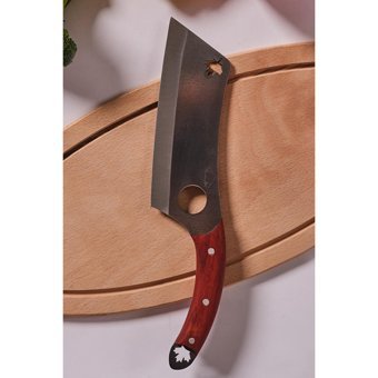 Maison Art Chop Kamp Doğa Ahşap Saplı Düz Satır Kızıl Renk