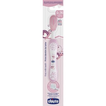 Chicco Süt Dişler Kapaklı Ultra Soft Manuel Bebek Diş Fırçası Pembe