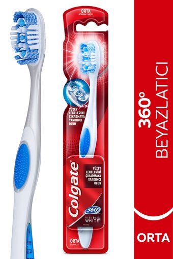 Colgate 360 Visible Orta Manuel Diş Fırçası Beyaz
