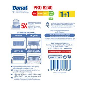 Banat Pro 6240 Ultra Soft Manuel Diş Fırçası Çok Renkli