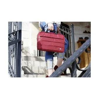 PLM CANYONCASE Düz Üç Gözlü Oxford Kumaş 13 inç Askılı Laptop Çantası Bordo
