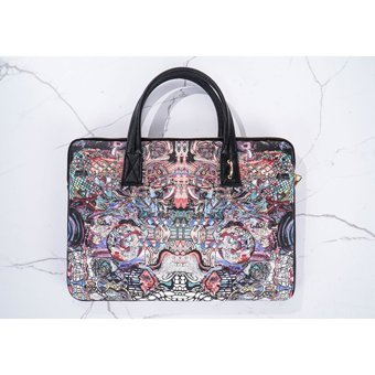 Minbag Bashaques 01 Gaudi Desenli Tek Gözlü Kumaş 13 inç Askılı Laptop Çantası Çok Renkli