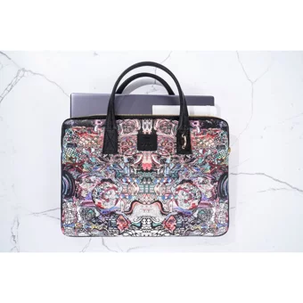 Minbag Bashaques 01 Gaudi Desenli Tek Gözlü Kumaş 13 inç Askılı Laptop Çantası Çok Renkli