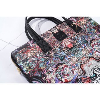 Minbag Bashaques 01 Gaudi Desenli Tek Gözlü Kumaş 13 inç Askılı Laptop Çantası Çok Renkli