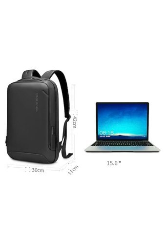Mark Ryden MR9008 Düz Şarjlı Üç Gözlü Oxford Kumaş 15.6 inç Sırt Laptop Çantası Siyah